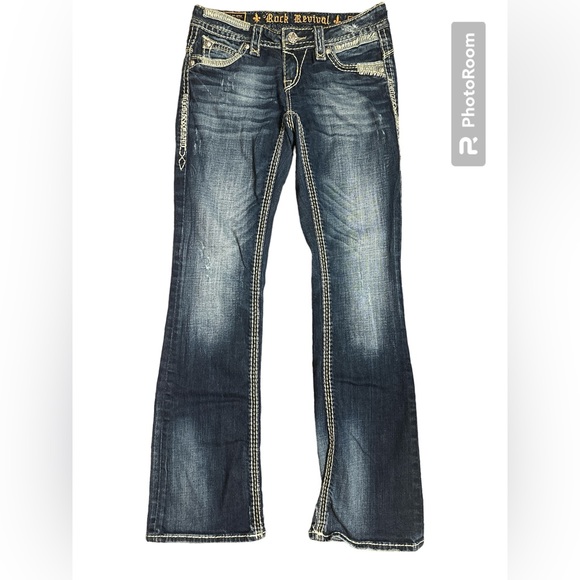 Gently Used Rock Revival (Buckle) Roza Easy Boot Women’s Jeans Waist Size 25x30 - Picture 3 of 16